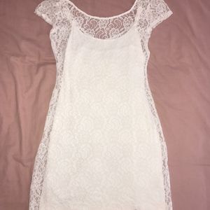 Abercrombie and Fitch white lace body con Dress